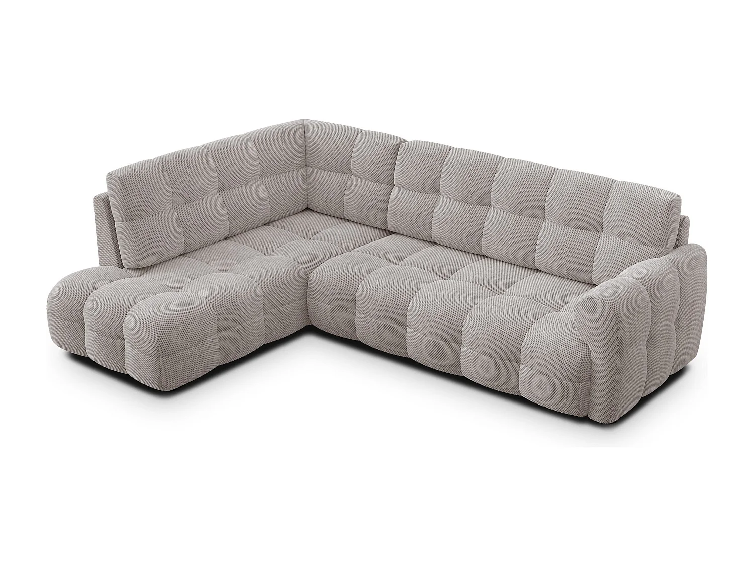 CANAPÉ D'ANGLE MELLOW 5 places, tissu beige