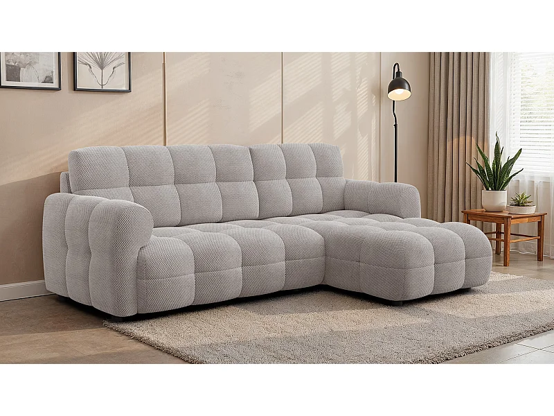 CANAPÉ D'ANGLE MELLOW 3 places, tissu beige