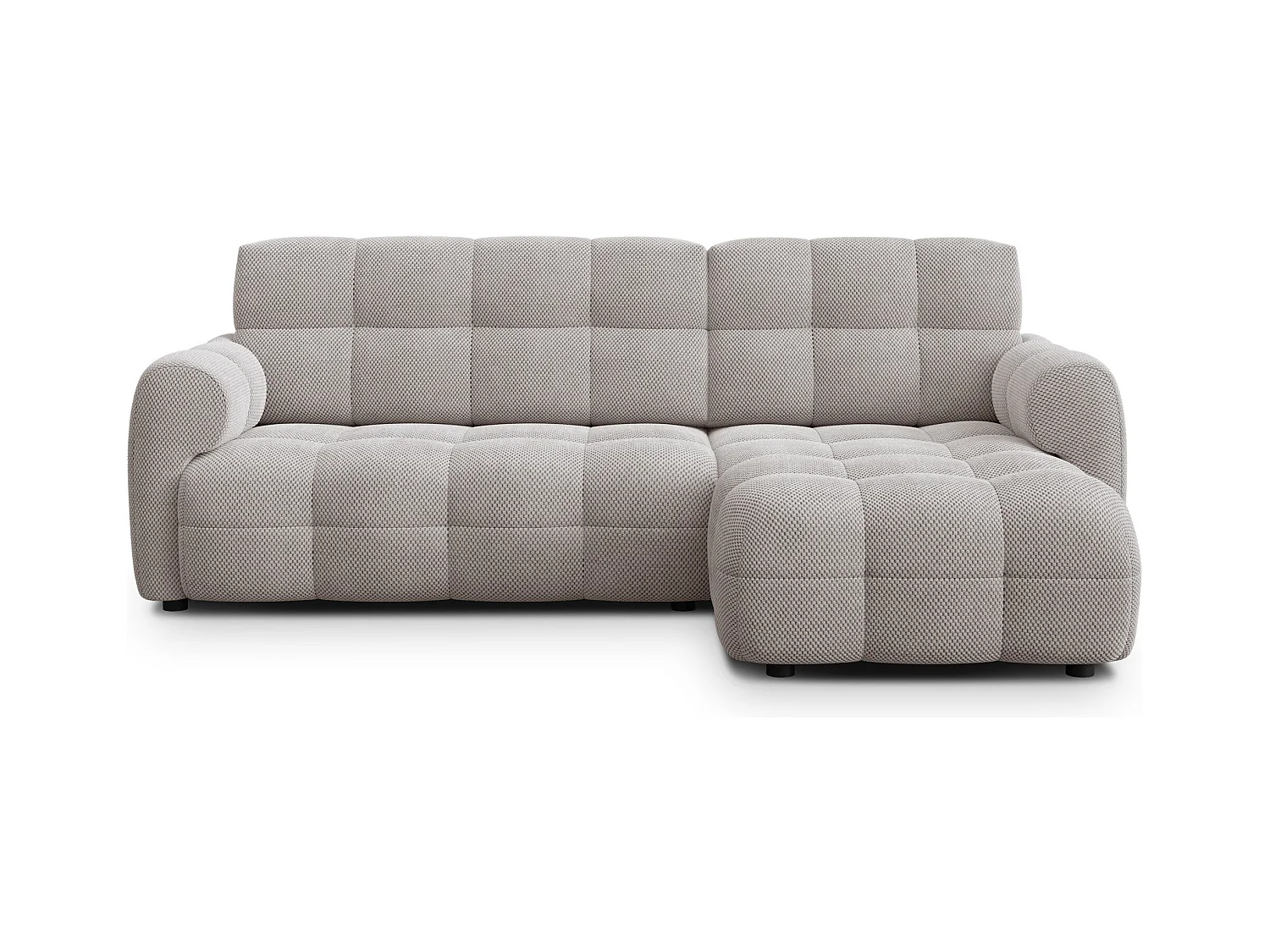 CANAPÉ D'ANGLE MELLOW 3 places, tissu beige