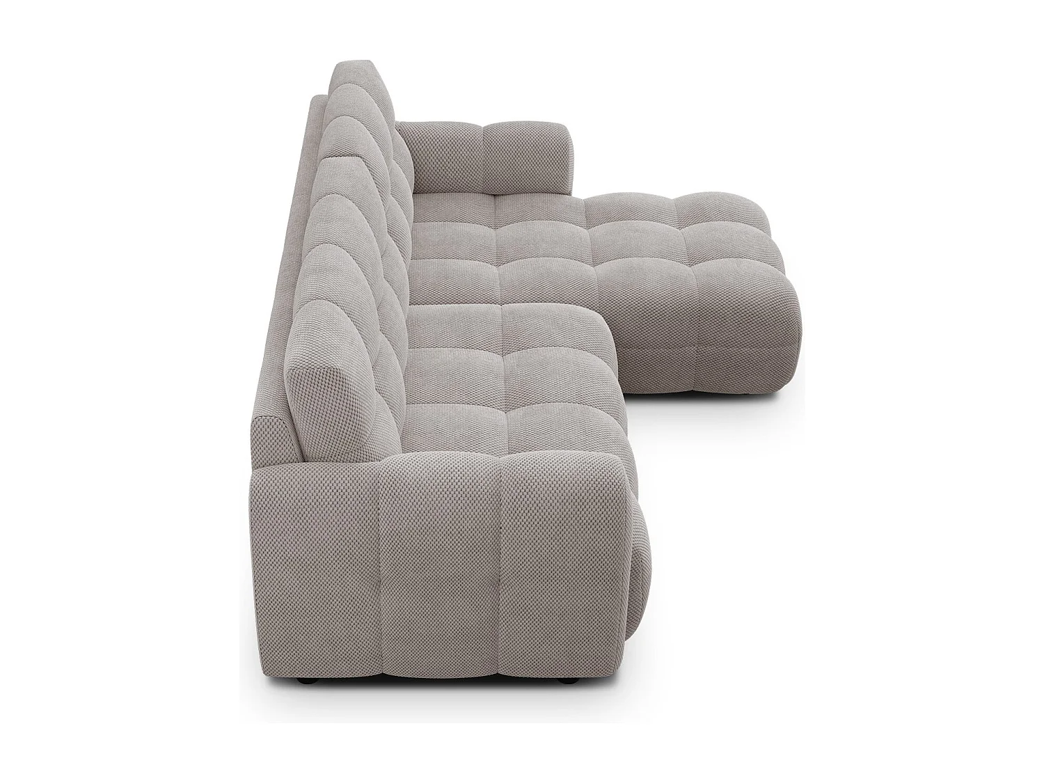 CANAPÉ D'ANGLE MELLOW 3 places, tissu beige