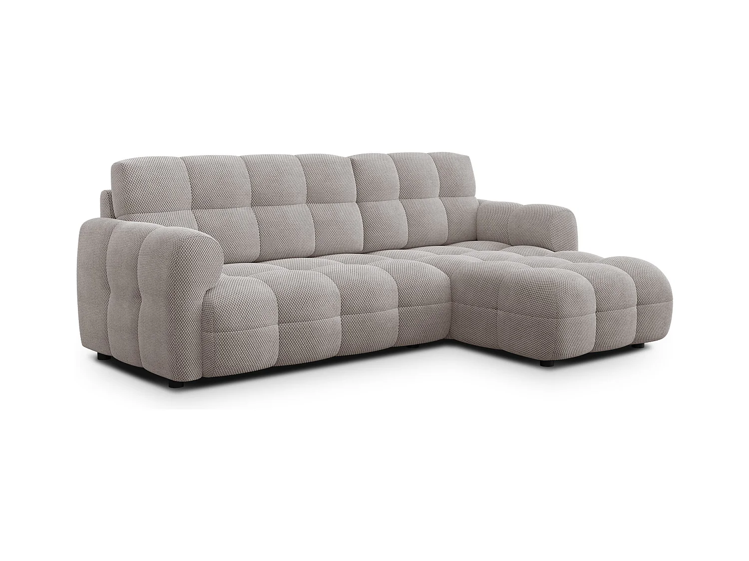 CANAPÉ D'ANGLE MELLOW 3 places, tissu beige