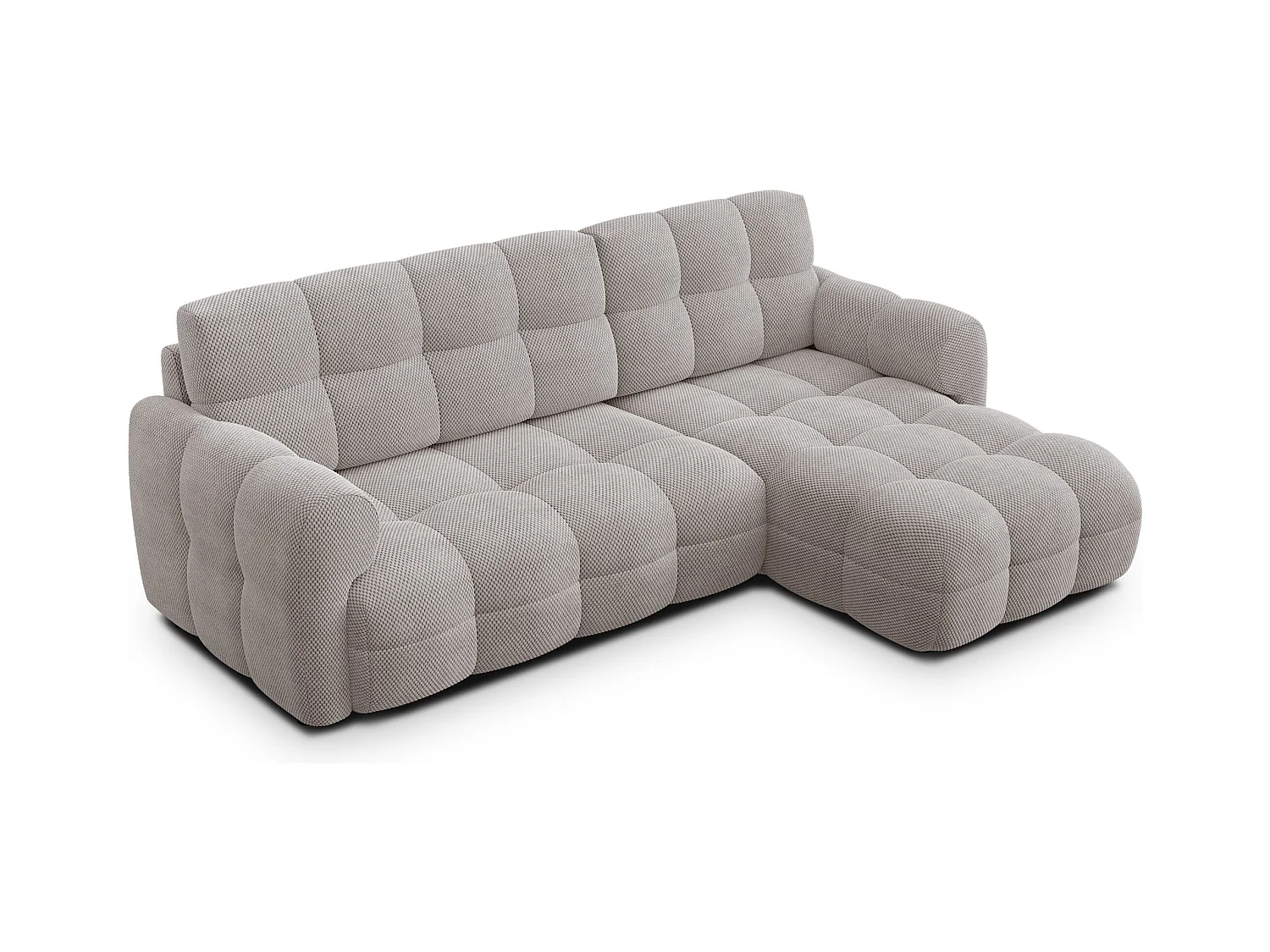 CANAPÉ D'ANGLE MELLOW 3 places, tissu beige