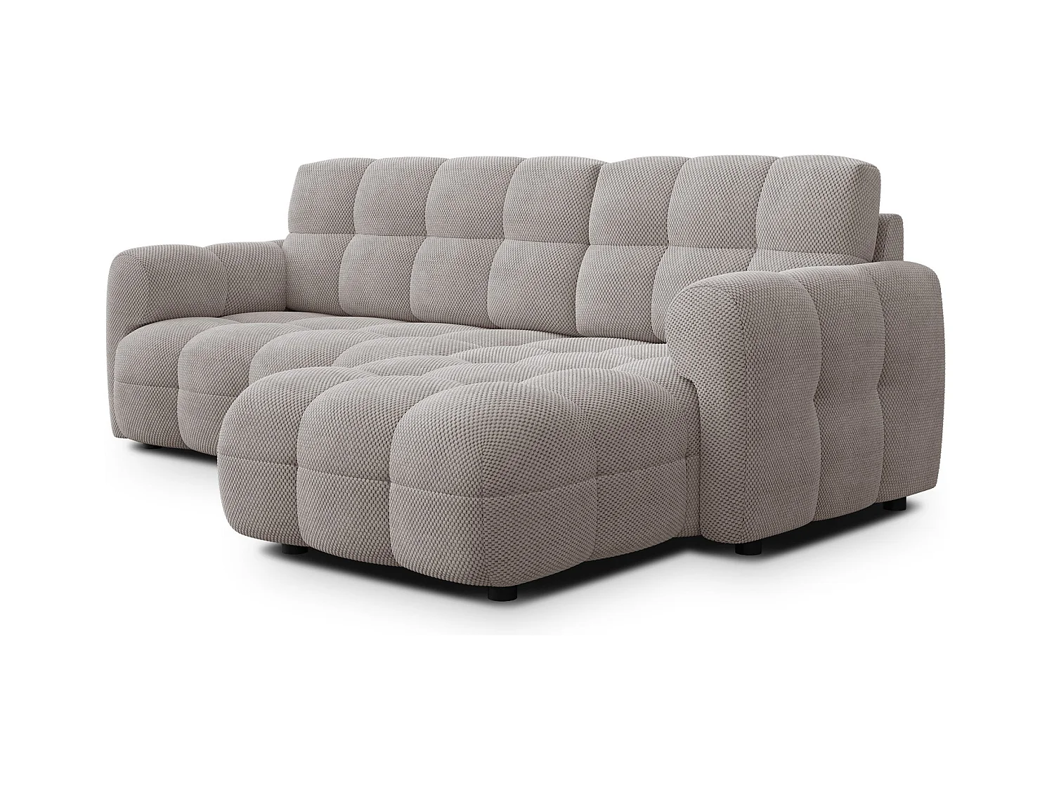 CANAPÉ D'ANGLE MELLOW 3 places, tissu beige