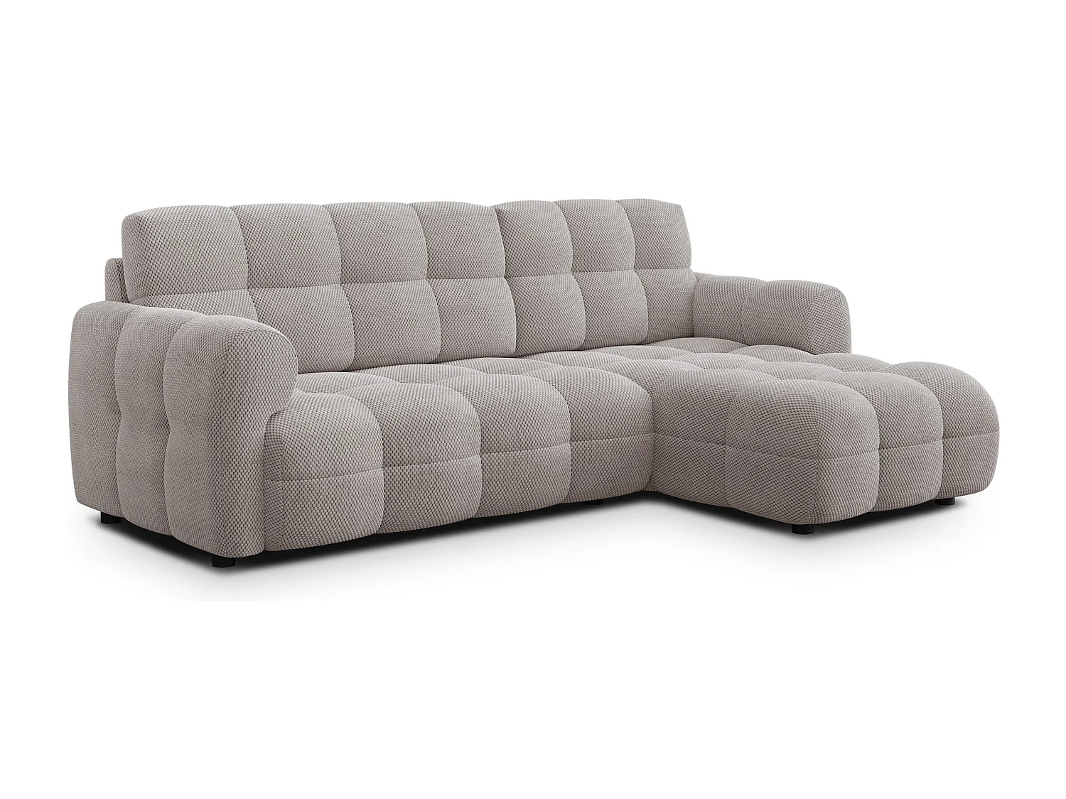 CANAPÉ D'ANGLE MELLOW 3 places, tissu beige