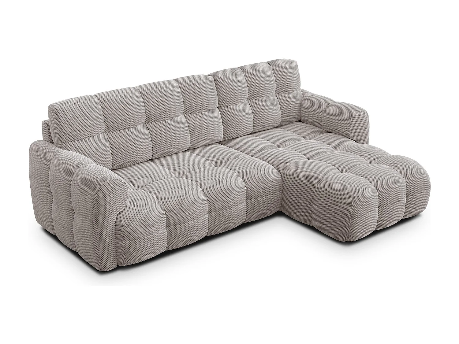 CANAPÉ D'ANGLE MELLOW 3 places, tissu beige