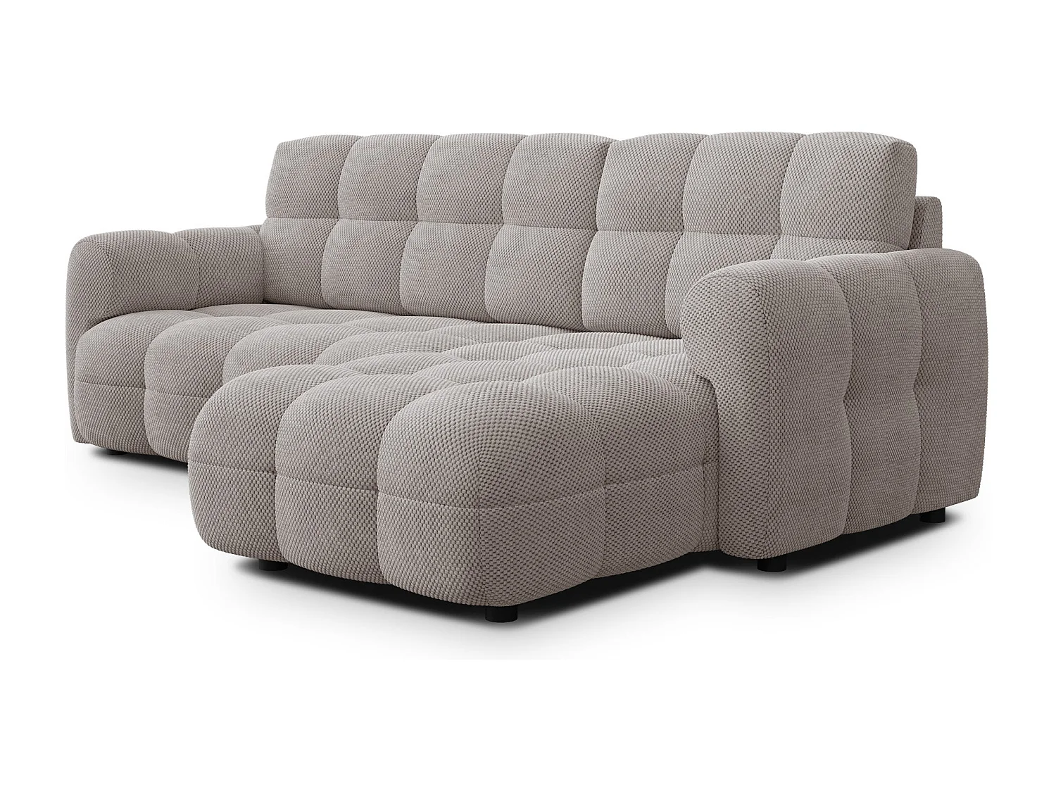 CANAPÉ D'ANGLE MELLOW 3 places, tissu beige