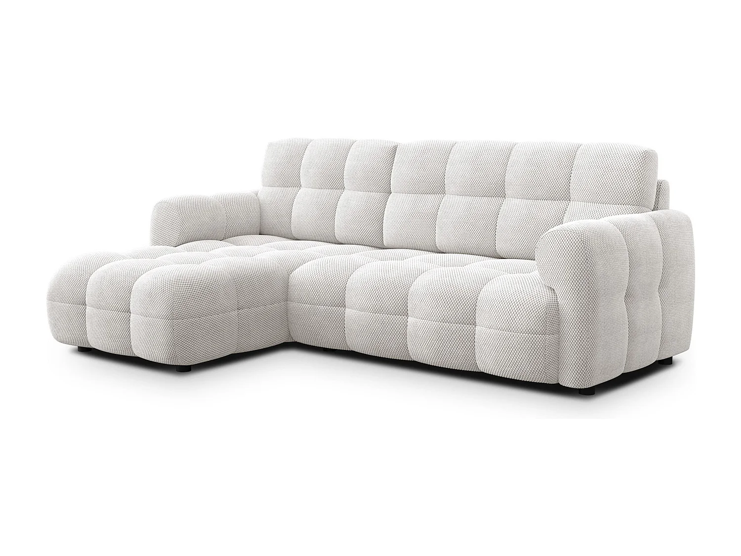 Ecksofa 3-Sitzer links MELLOW, creme
