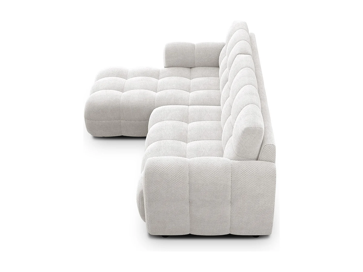 Ecksofa 3-Sitzer links MELLOW, creme