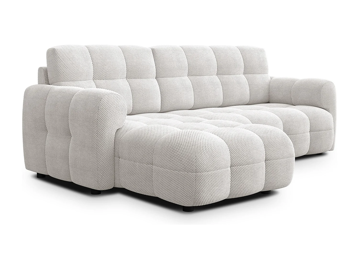 Ecksofa 3-Sitzer links MELLOW, creme