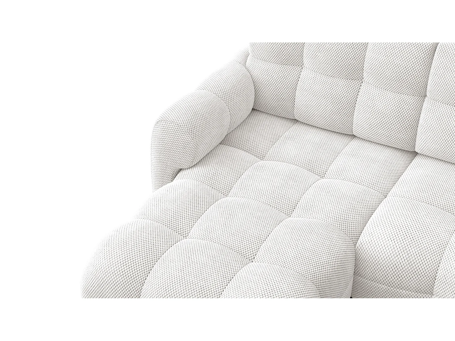Ecksofa 3-Sitzer links MELLOW, creme