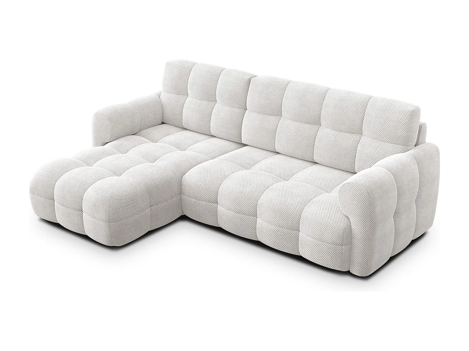 Ecksofa 3-Sitzer links MELLOW, creme