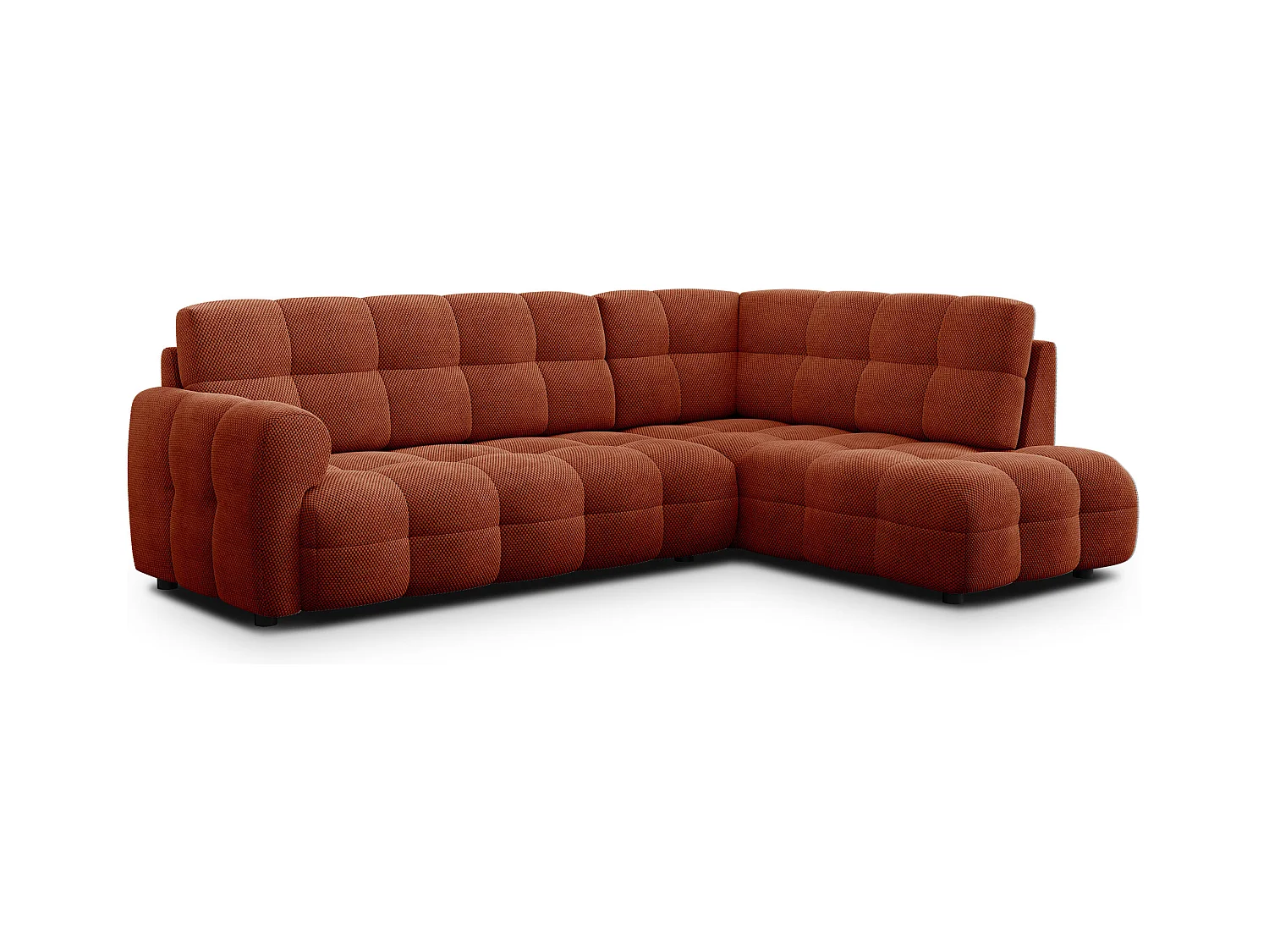 CANAPÉ D'ANGLE MELLOW 5 places, tissu orange