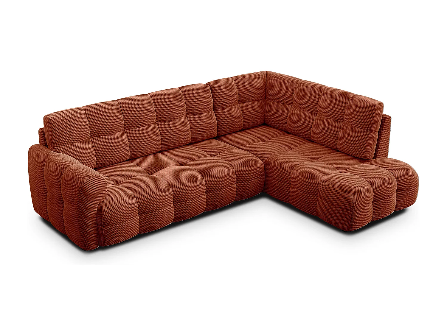 Ecksofa 5-Sitzer rechts MELLOW, dunkelorange
