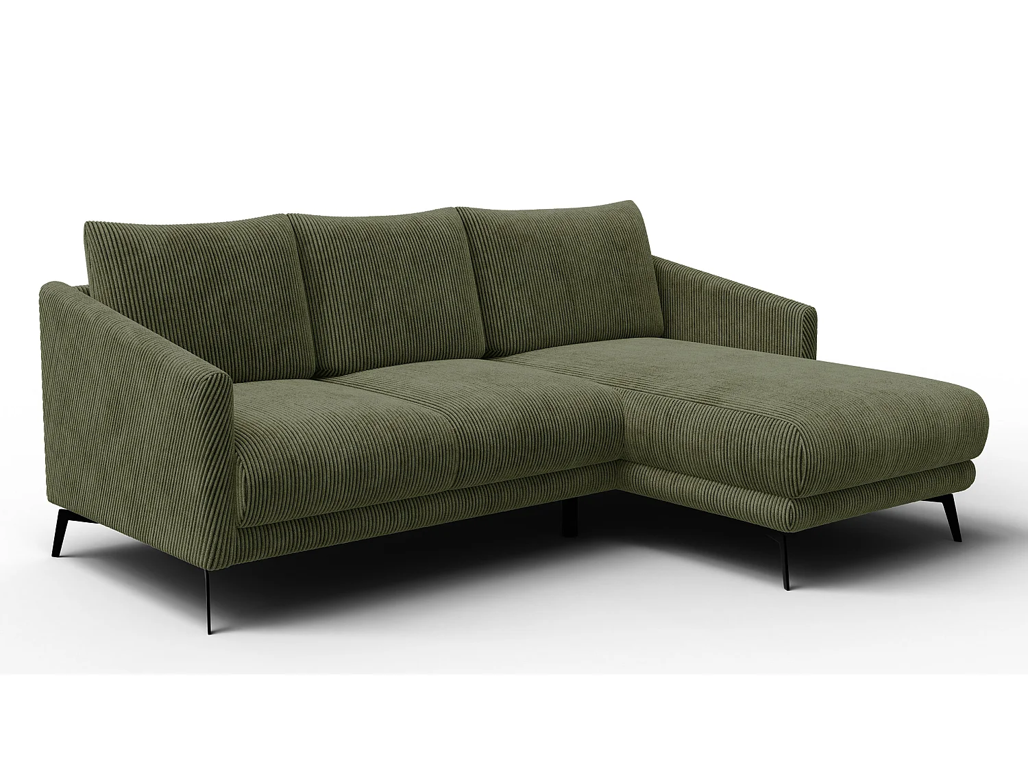 Ecksofa 3-Sitzer rechts VILT, olive