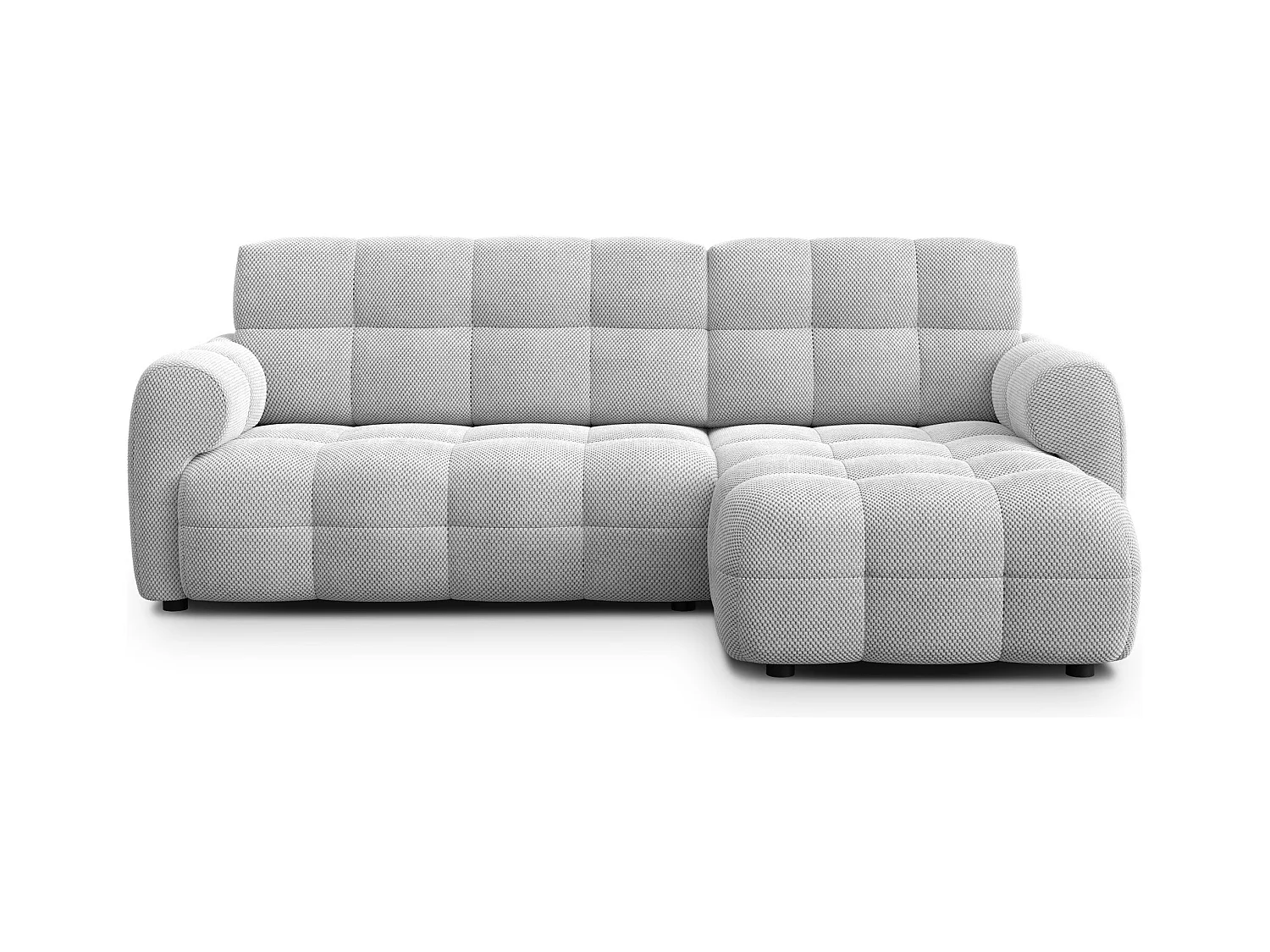 CANAPÉ D'ANGLE MELLOW 3 places, tissu gris clair