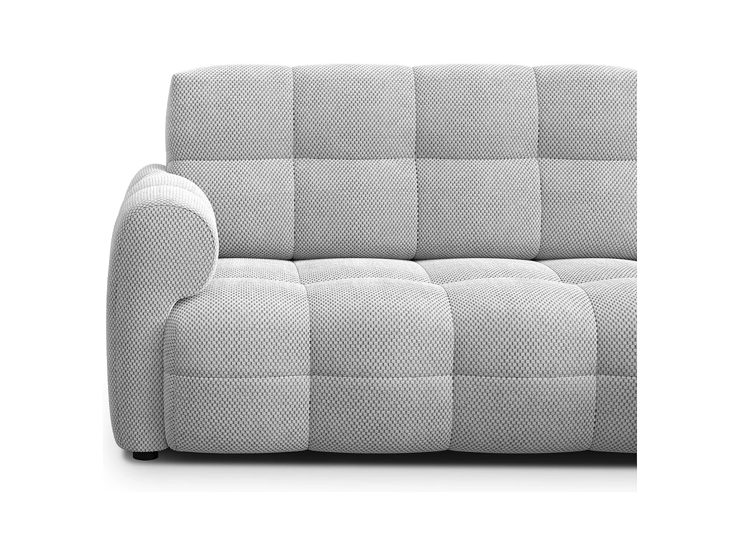 CANAPÉ D'ANGLE MELLOW 3 places, tissu gris clair