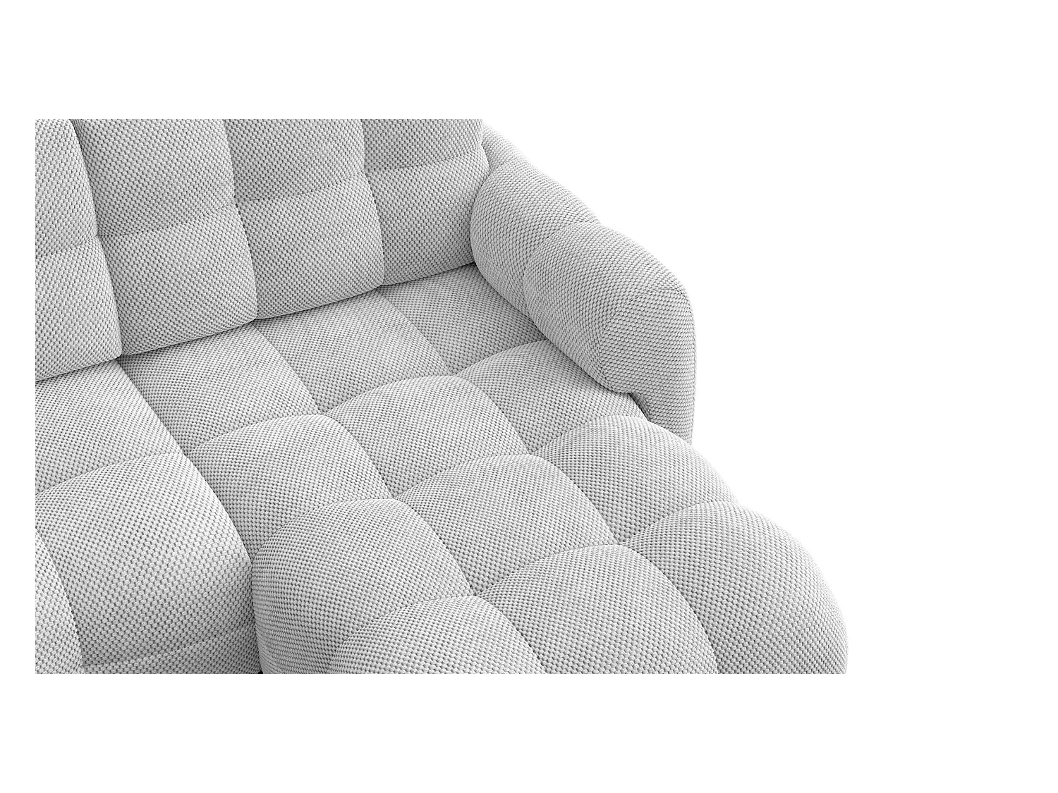 CANAPÉ D'ANGLE MELLOW 3 places, tissu gris clair