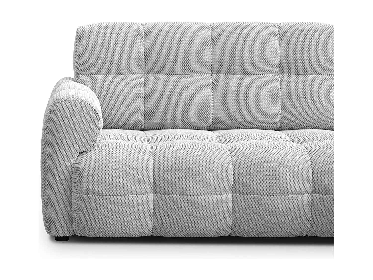 CANAPÉ D'ANGLE MELLOW 3 places, tissu gris clair