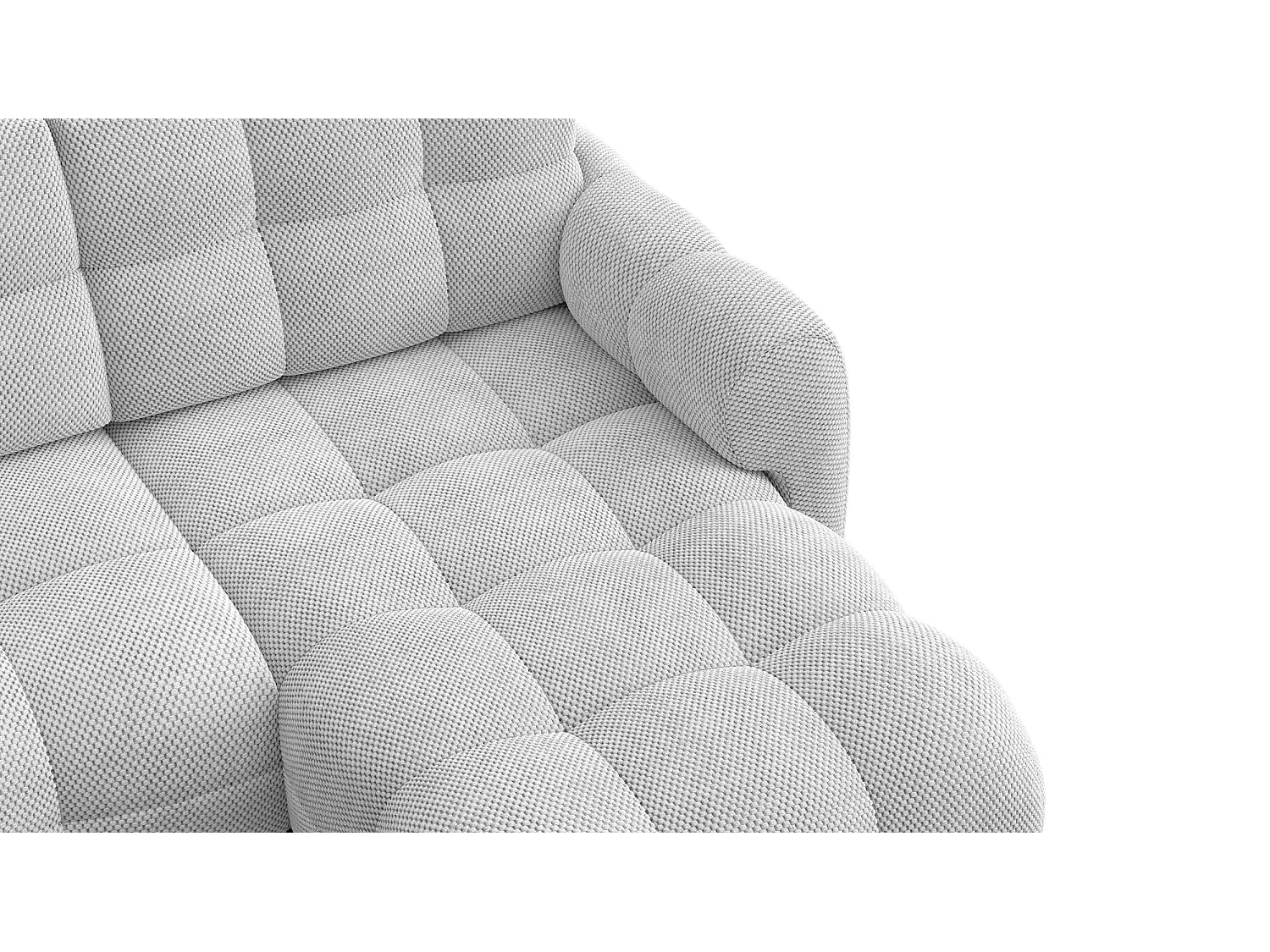 CANAPÉ D'ANGLE MELLOW 3 places, tissu gris clair