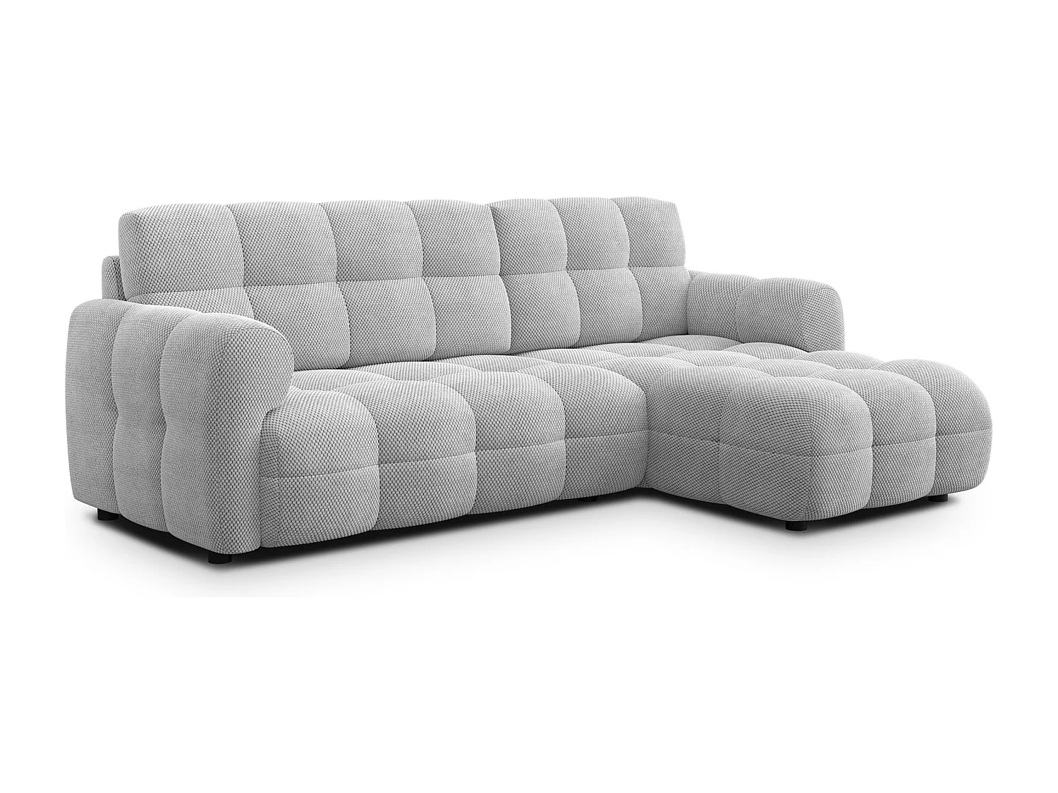 Ecksofa 3-Sitzer rechts MELLOW, hellgrau