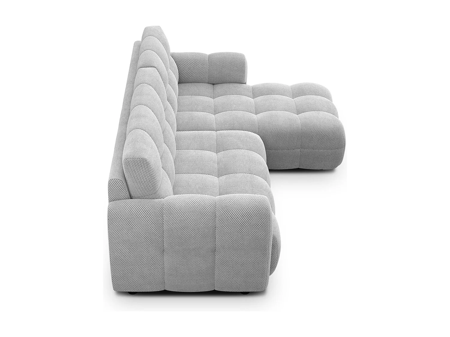 Ecksofa 3-Sitzer rechts MELLOW, hellgrau