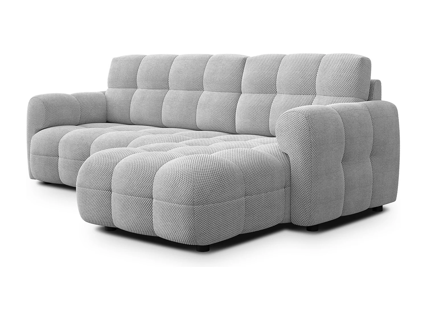 Ecksofa 3-Sitzer rechts MELLOW, hellgrau