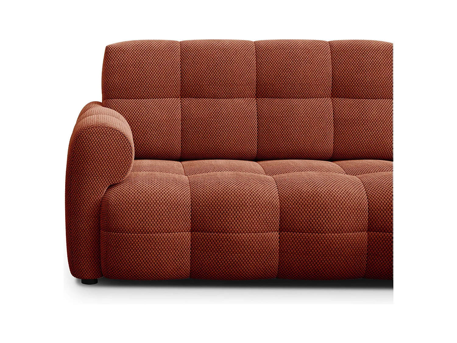 CANAPÉ D'ANGLE MELLOW 3 places, tissu orange