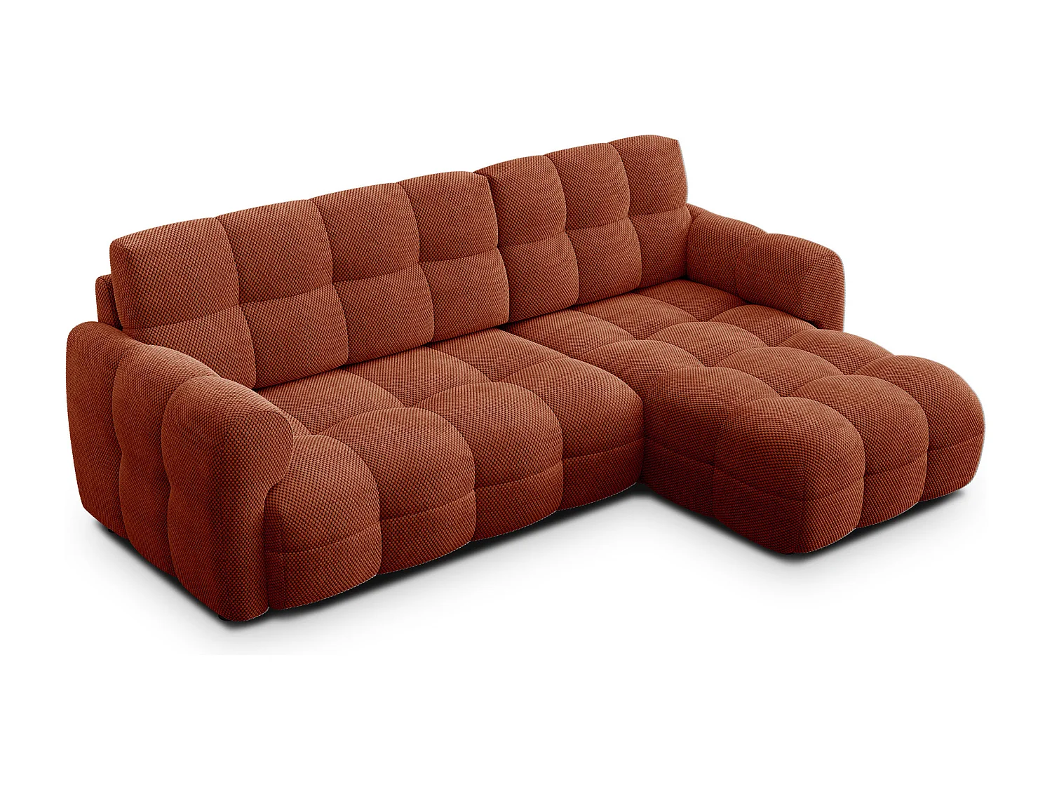 Ecksofa 3-Sitzer rechts MELLOW, dunkelorange