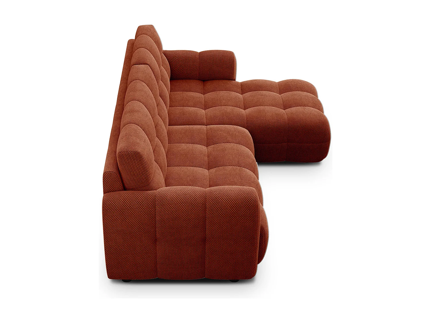 Ecksofa 3-Sitzer rechts MELLOW, dunkelorange