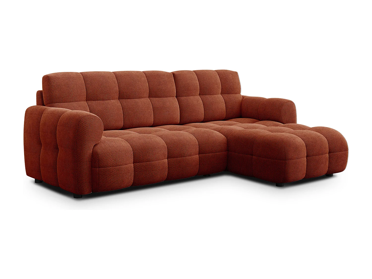 Ecksofa 3-Sitzer rechts MELLOW, dunkelorange