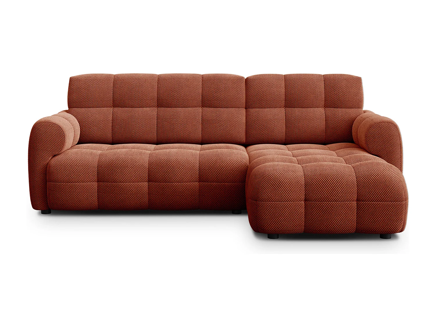 Ecksofa 3-Sitzer rechts MELLOW, dunkelorange