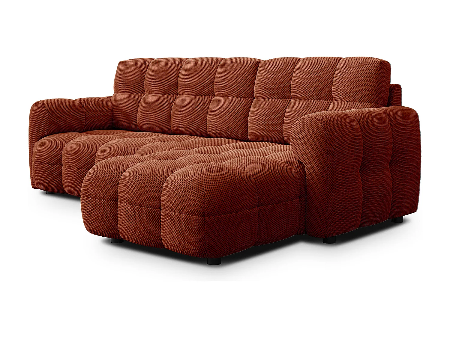 Ecksofa 3-Sitzer rechts MELLOW, dunkelorange