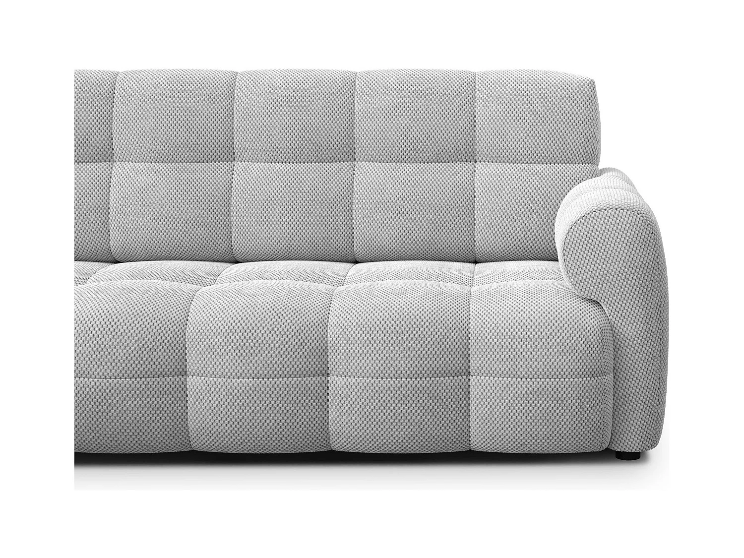 CANAPÉ D'ANGLE MELLOW 5 places, tissu gris clair