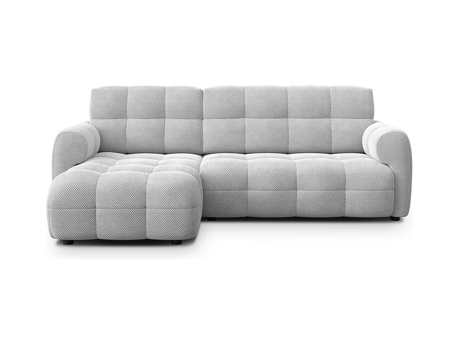 CANAPÉ D'ANGLE MELLOW 3 places, tissu gris clair