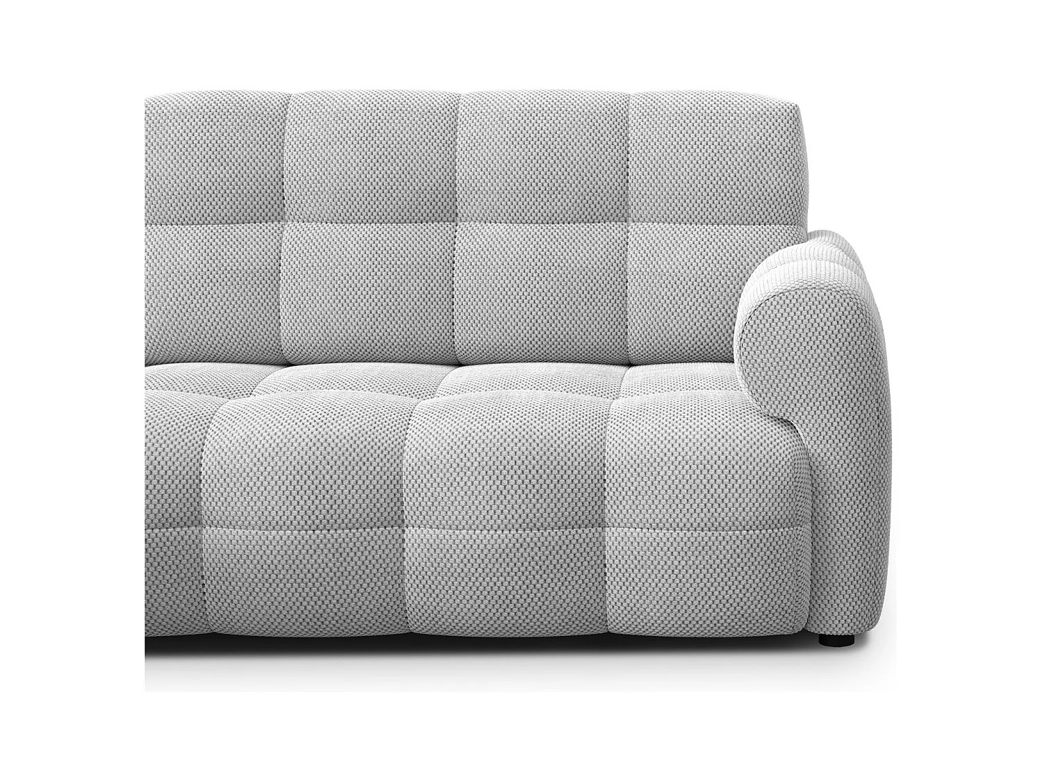 CANAPÉ D'ANGLE MELLOW 3 places, tissu gris clair