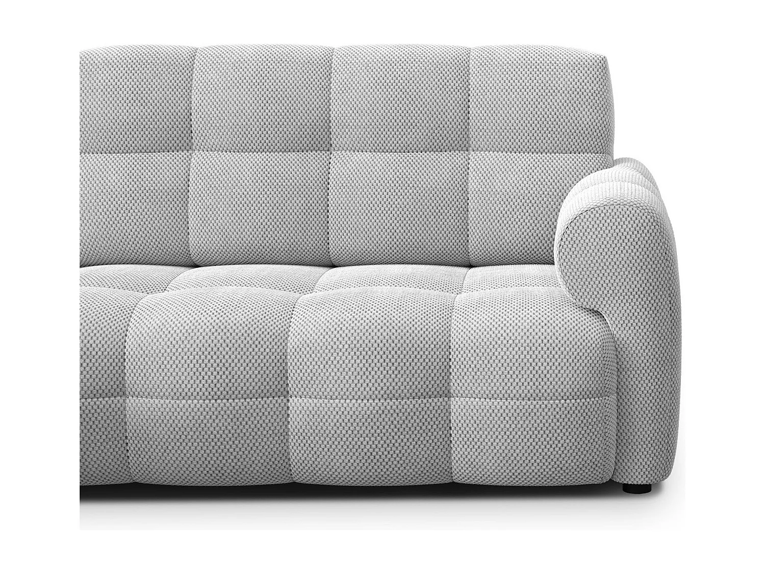 CANAPÉ D'ANGLE MELLOW 3 places, tissu gris clair