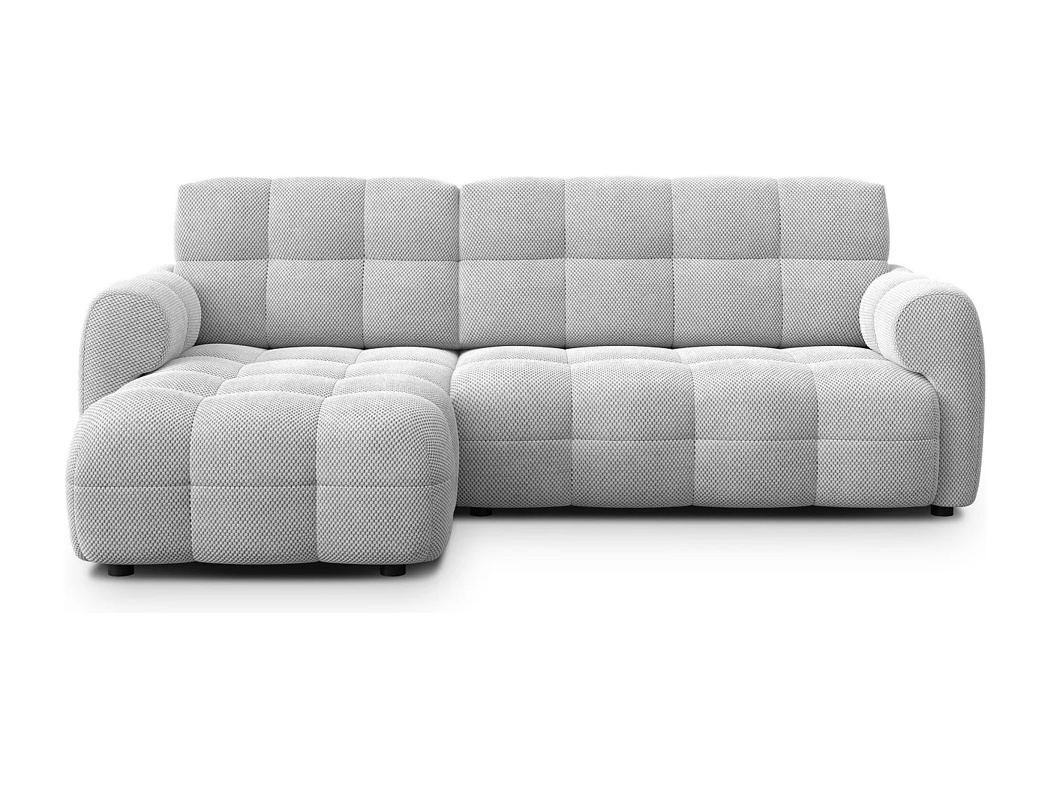 Ecksofa 3-Sitzer links MELLOW, hellgrau