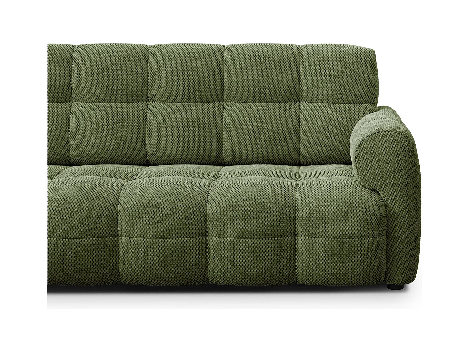 CANAPÉ D'ANGLE MELLOW 5 places, tissu vert