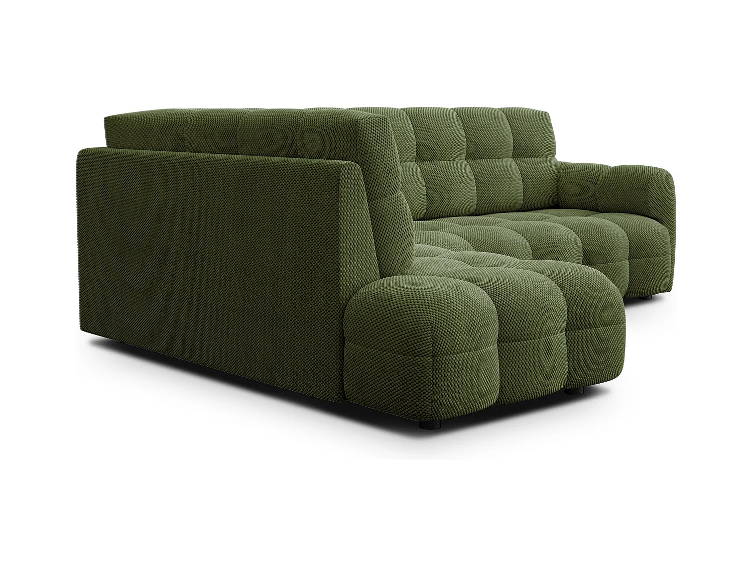 CANAPÉ D'ANGLE MELLOW 5 places, tissu vert