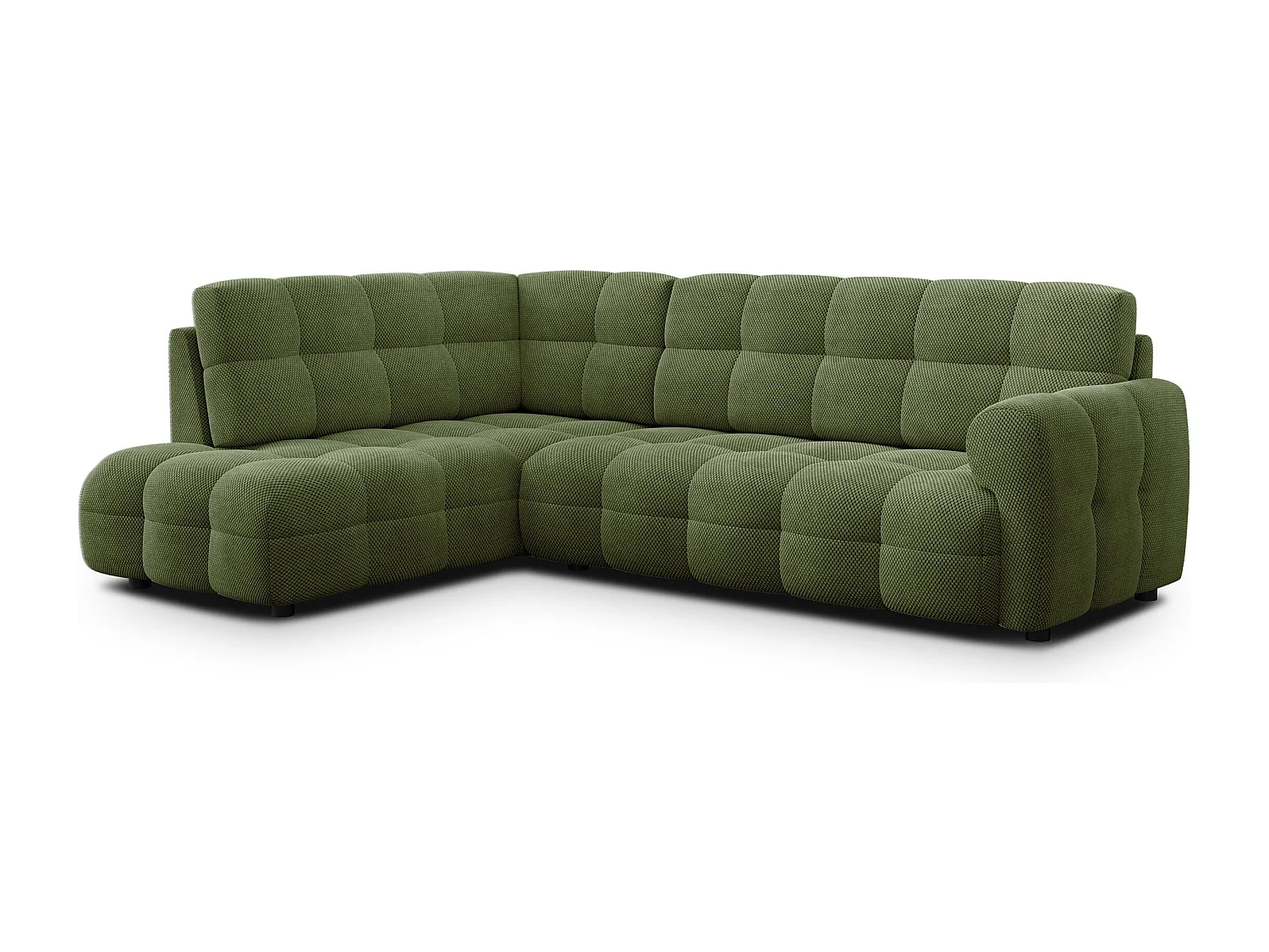Ecksofa 5-Sitzer links MELLOW, olive