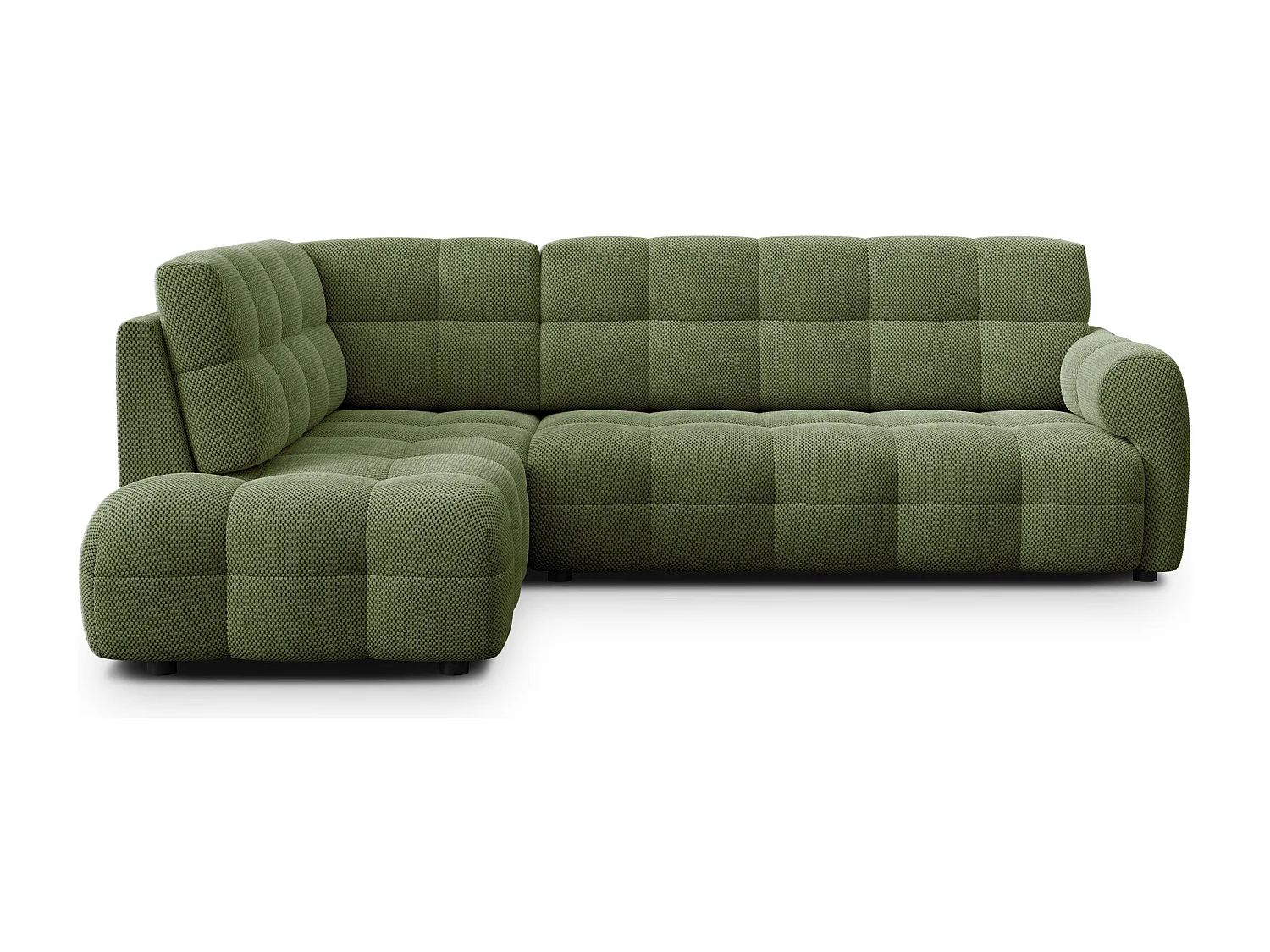 Ecksofa 5-Sitzer links MELLOW, olive