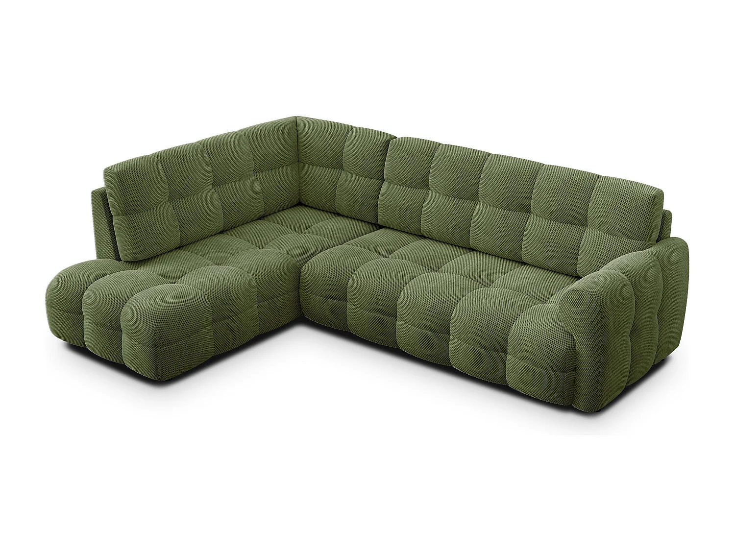 Ecksofa 5-Sitzer links MELLOW, olive