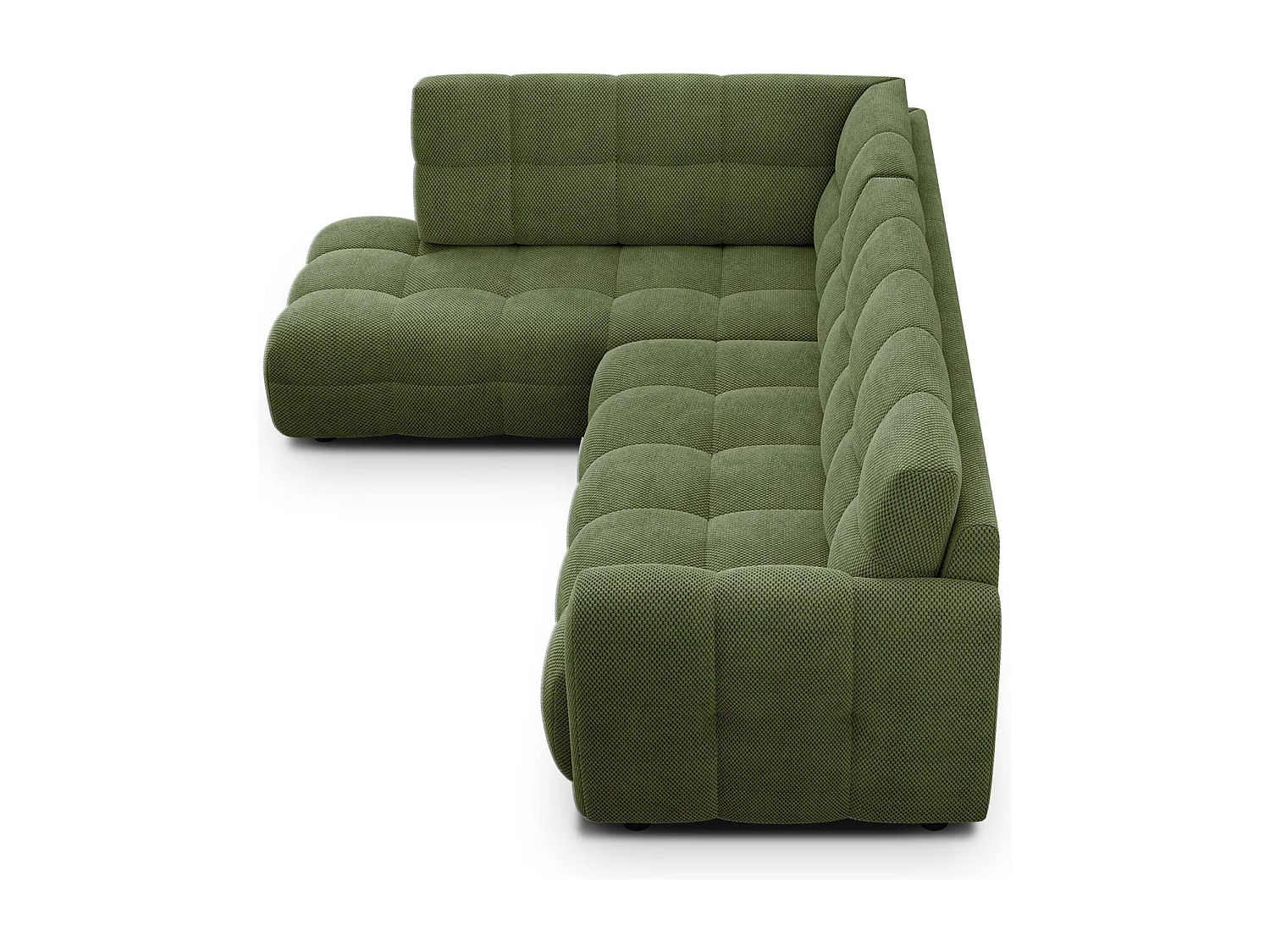 Ecksofa 5-Sitzer links MELLOW, olive