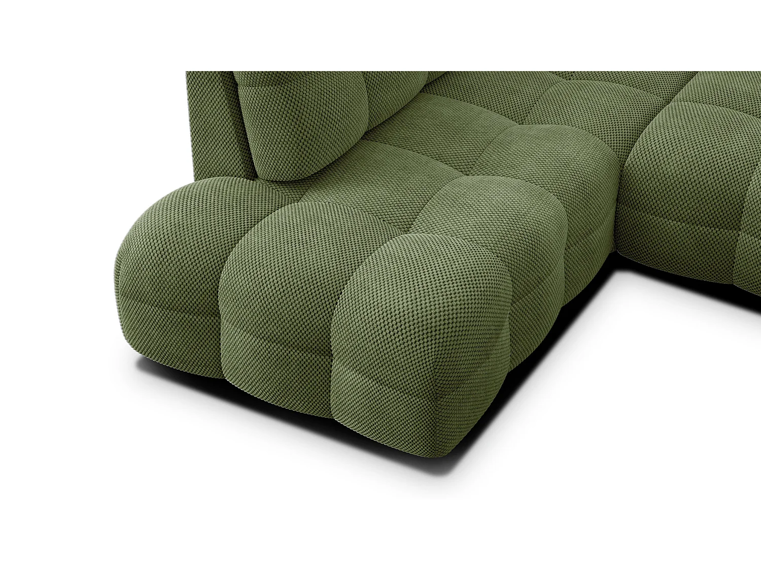 Ecksofa 5-Sitzer links MELLOW, olive