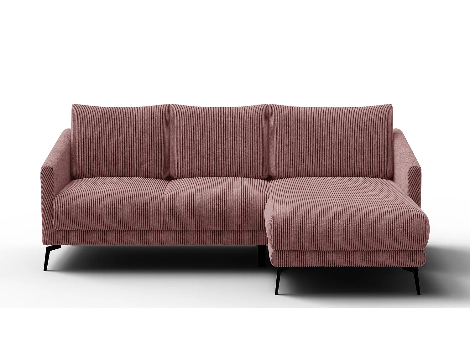 Ecksofa 3-Sitzer rechts VILT, altrosa