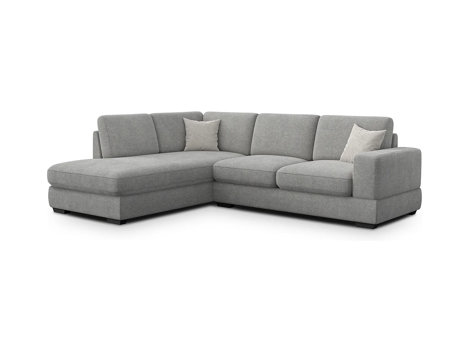 Canapé d'angle gauche 5 places OTTO, tissu gris