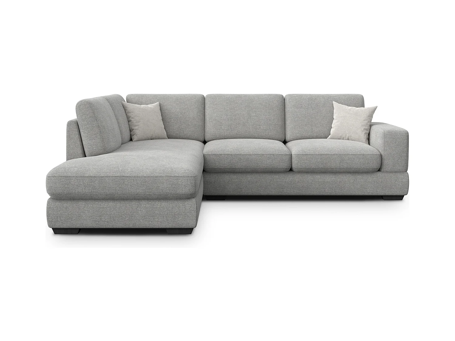 Canapé d'angle gauche 5 places OTTO, tissu gris