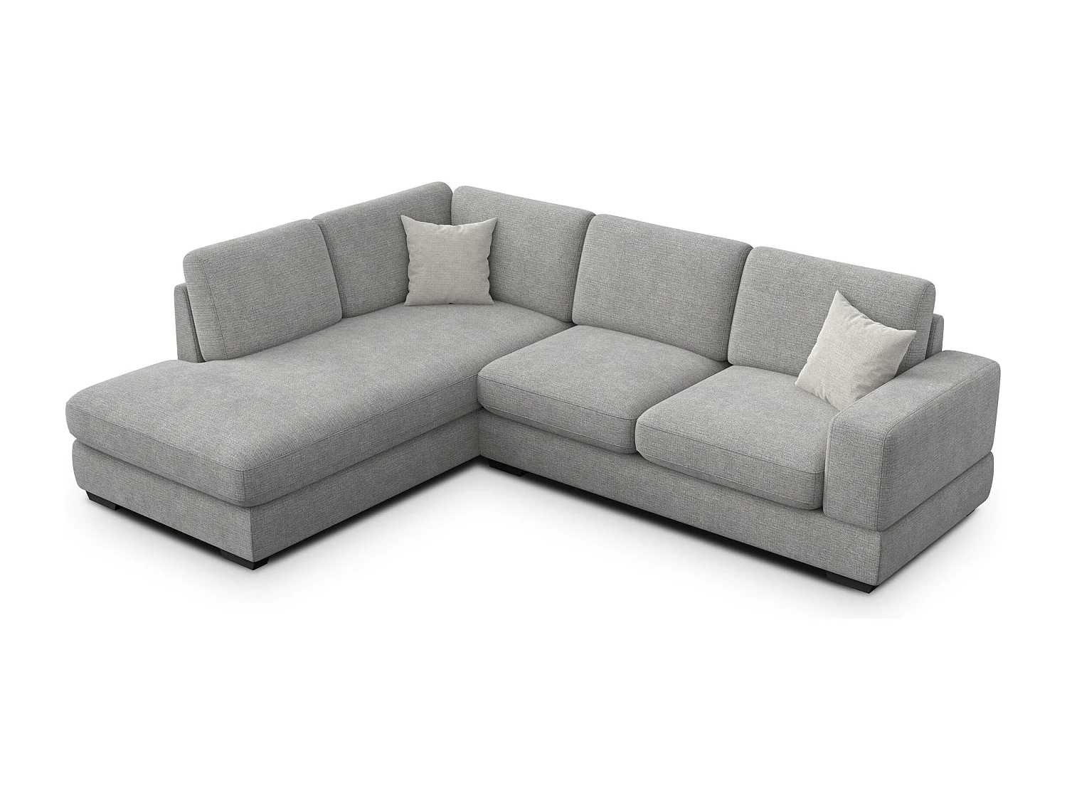 Canapé d'angle gauche 5 places OTTO, tissu gris