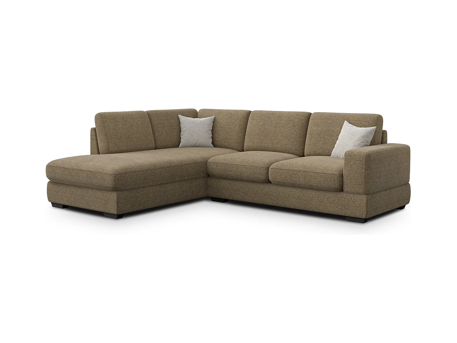 Canapé d'angle gauche 5 places OTTO, tissu taupe