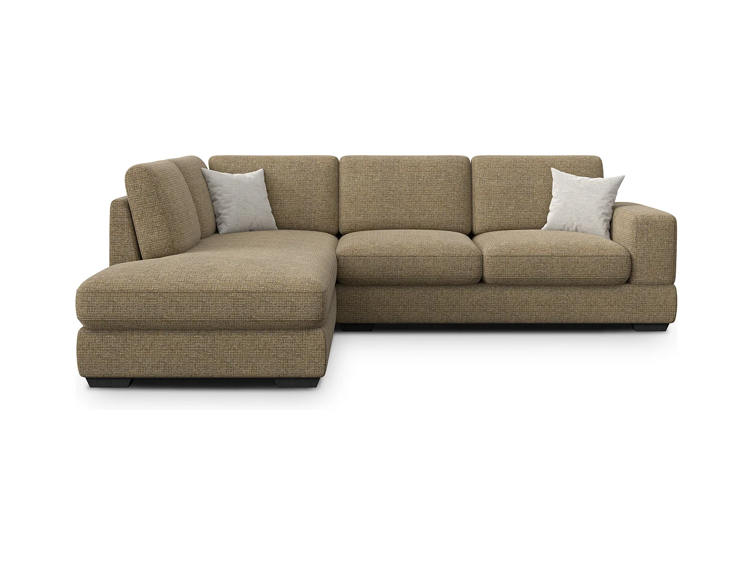 Canapé d'angle gauche 5 places OTTO, tissu taupe